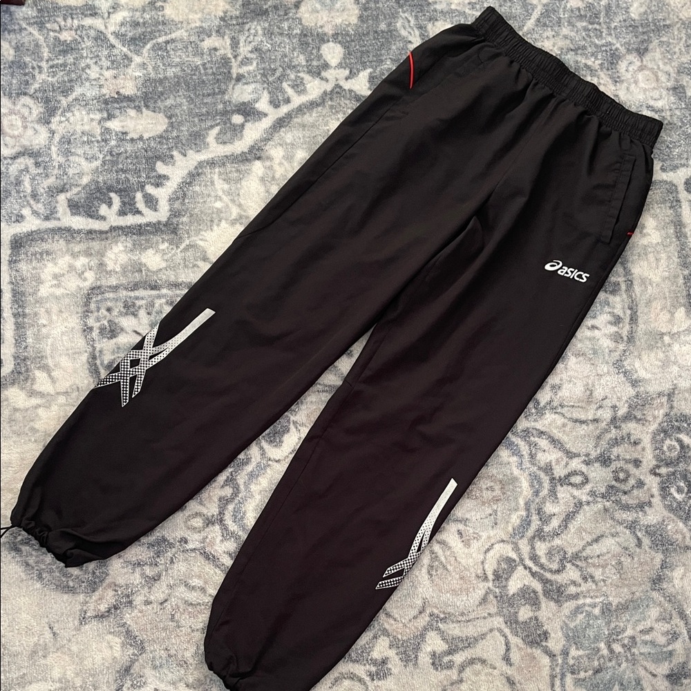 ASICS  Black Joggers with White Accents